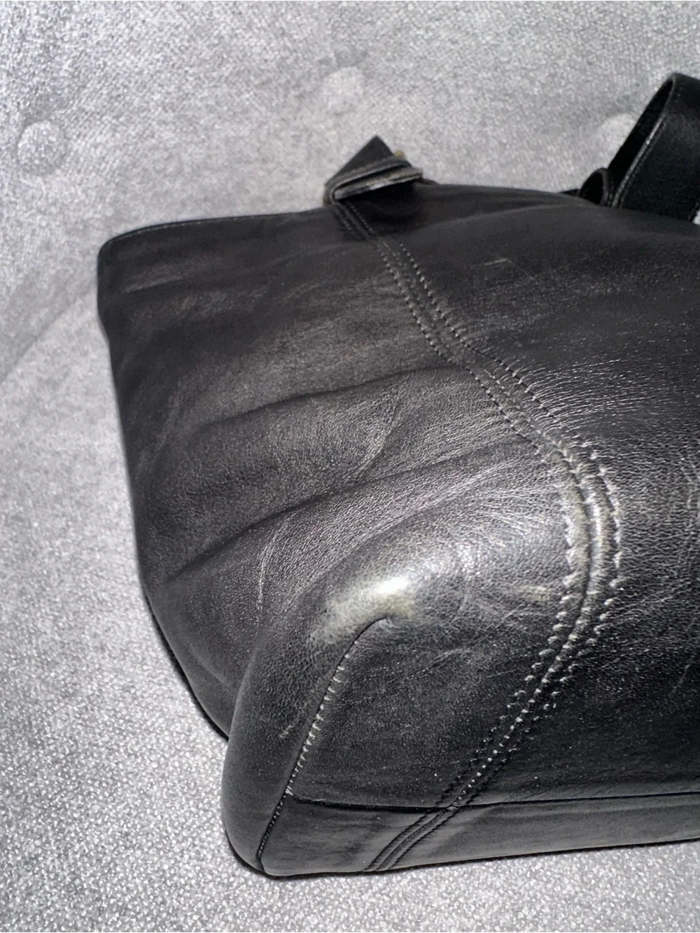 Vintage Coach  Black Waverly Leather  tote.  4133